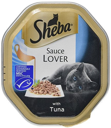 Sheba Cat Food Tray Sauce Lover with Tuna, 85 g (Pack of 18)