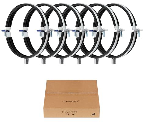 neverest® RS 150mm - Abrazadera de Tubo con Junta de Goma Rosca M8/M10-6 Piezas
