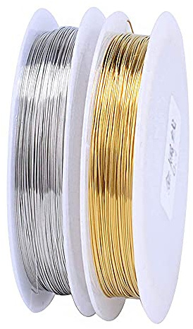 ANCLLO 2 rollos de uñas de alambre de metal flexible de alambre de metal para decoración de uñas y joyería