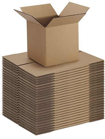 CRUGLA 6x6x6 Shipping Boxes Set of 25, Cardboard Corrugated Mailing Box for Packaging