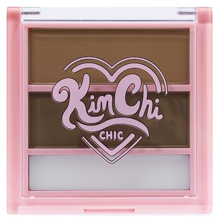 KimChiChic Beauty Kimbrowly Eyebrow Powder Duo with Brow Wax - Natural Looking Brows, 3D Effect, Cruelty Free, Light Medium O 0.27oz