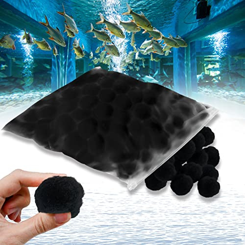 LZQ Filterbollar filterbollar filtermaterial 2100 g ersätter 75 kg filtersand sandfiltersystem för pool sandfilter, svart