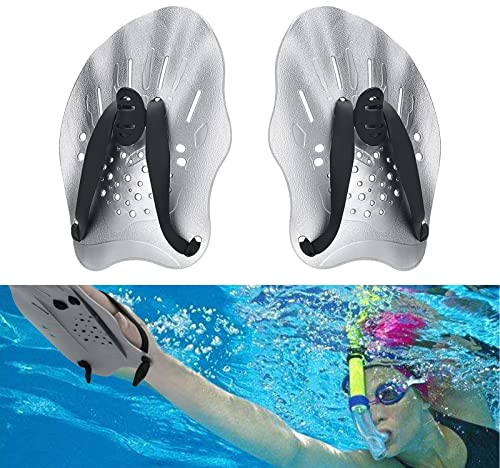 Paddles Schwimmen,Handpaddle Schwimmpaddel,Schwimmtrainingsgerät für Erwachsene, Schwimmpaddel mit verstellbaren Riemen für Erwachsene, Kinder, Unisex Schwimmtrainingszubehör