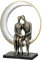 GILDE Deko Figur Skulptur Pärchen Liebespaar - verliebtes Paar sitzend - Moonlight - Hochzeitsgeschenk Geschenk Weihnachten Geburtstagsgeschenk - Farben: Bronze Silber Gold - Höhe 29 cm