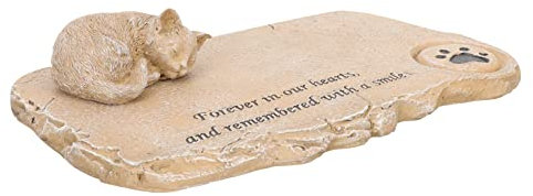 minkissy Pierre tombale commémorative de Chat Plaque funéraire personnalisée déco Jardin extérieur Home-déco Home Decor Imitation Pierre Chaton Ornements décorer Pierre commémorative résine