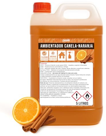 Ambientador Canela Naranja Aroma Profesional Duradero 5 Litros Neutraliza Olores Ideal Hogar Oficina Tiendas Hoteles Restaurantes Uso Intensivo Listo Para Usar Gran Rendimiento