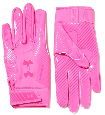 Under Armour Boys F9 Novelty Football Gloves, Rebel Pink/Virtual Pink, Medium