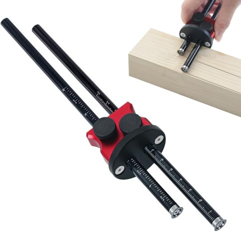Marcador de madera, calibrador de contornos, herramienta precisa con doble escala, bolígrafo de metal, herramientas de aleación de aluminio macizo, herramienta de escritura de precisión para