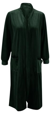 Generico 𝐁olero Elegante Donna Cerimonia Giacca Cardigan Lunga in Velluto da Donna, Colletto con, Maglione Cardigan con Maxi spolverino Vintage sul Davanti Aperto con Tasca 𝐁olero (Green, XXL)