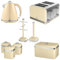 Swan Retro Matching Kitchen Set Jug Kettle, 4 Slice Toaster, Bread Bin, Set of 3 Canisters, Mug Tree & Towel Pole (Cream) Set of 8
