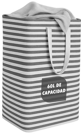 FRAVAST® Cesto Ropa Sucia 60 L + Guía Digital de Organización Gratis | Cesta Ropa Sucia 67x40x30cm | Cubo Ropa Sucia con Asas