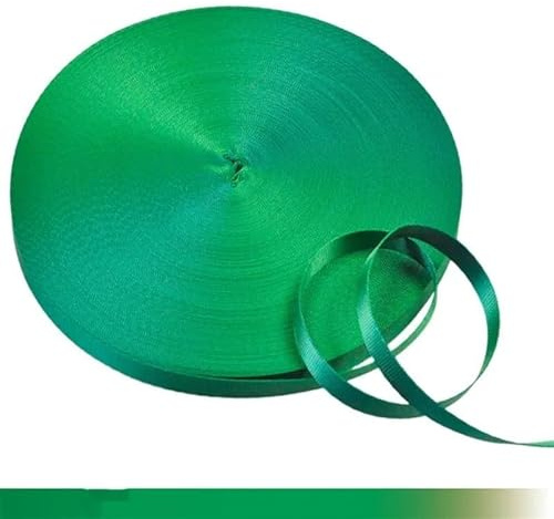 WEOKDFHA sadelgjord 45 meter, 10 mm färgglada nylonband band för handgjorda arbetskort rem kläder sytillbehör (gräsgrön)