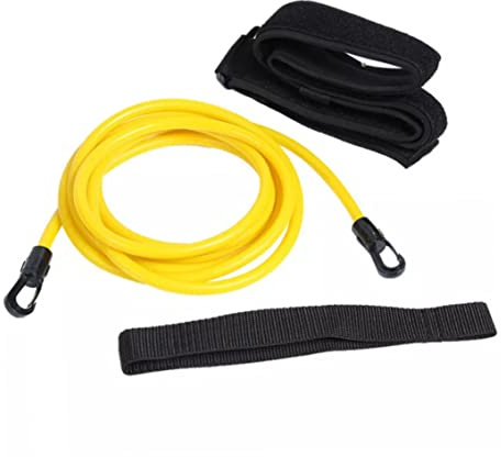 Cinturón de Entrenamiento de natación, Cuerda elástica para Ejercicio en Piscina estacionaria, 4m, Amarillo