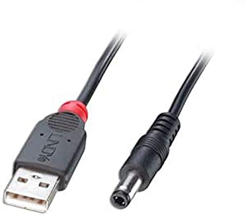 LINDY 70267 Adapterkabel USB A 5,5/2,5mm DC-Hohlstecker, usb 2.0 typ a stecker