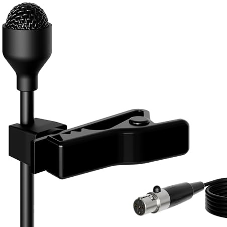 J K Lavalier Microphone TA4F Plug Compatible with Shure Wireless Bodypacks