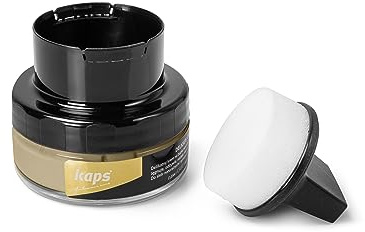 Kaps Shoe Cream with Sponge Applicator, Intensive Leather Care and Nourishing, Delicate, 70 colours (104 - biscuit)