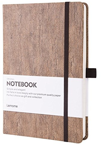 Lemome Carnet Ligné/Ruled Notebook Cahier d'écriture Relié écologique de Liège Naturel avec la Boucle de Stylo et le Papier épais de Qualité Supérieure + Diviseurs de Page Cadeaux, A5
