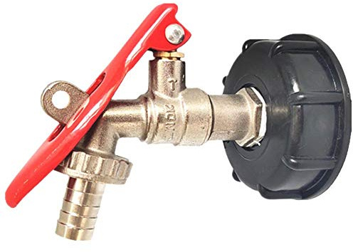 TOOLSTAR IBC Tank Adapter, Lockable IBC Tote Tank Drain Adapter S60X6 to Brass Garden Tap with 1/2 Hose for Home Garden Water Connectors