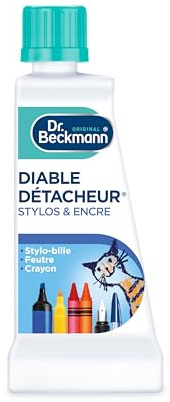 Dr. Beckmann - Liquide, Diable Détacheur Stylos & Encre 50 ml - Détachant spécifique Non parfumé pour taches de feutre, fluo, crayon - Solvants spéciaux pour couleurs - x3