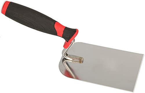 KOTARBAU® Truelle de maçonnerie en Acier Inoxydable 128 mm x 80 mm avec poignée en Caoutchouc Truelle de Nettoyage Truelle carrée Mastic de stuccateur, Indispensable pour Les travaux de maçonnerie