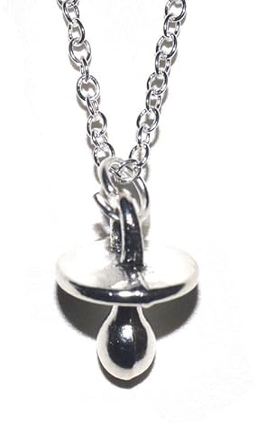 Pendentif tétine avec chaîne en argent 45 cm.