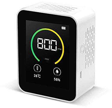 Rilevatore di anidride carbonica Detector Air Detector Sensore di concentrazione di Gas Contenuto Colore TFT Schermo Colore Smart Air Quality Monitor 400-5000ppm avvisare (Color : White)