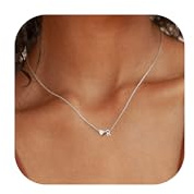 Chriscoco Collar Plata de Ley 925 Mujer Niña Colgantes Iniciales R Corazón Cadenas de Plata Inicial Regalo Día de la Madre - Con Caja de Joyería