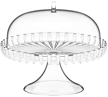 GUZZINI - Stand À Gâteau Avec Cloche Dolcevita, Bio-Based Plastic, Mother of pearl, 31x31xh27