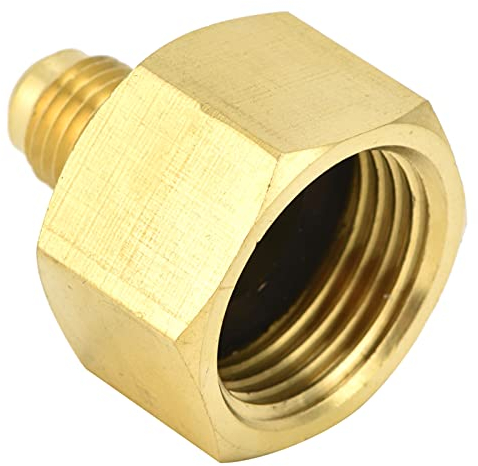 Yosoo Health Gear R134A-Kältemitteltankadapter aus Messing, R32-Anschlussadapter, R134A-Messingadapteranschluss, W21 auf 1/4SAE Klimaanlagen-Kältemitteladapter, Passend für AC-Kältemittelsystem