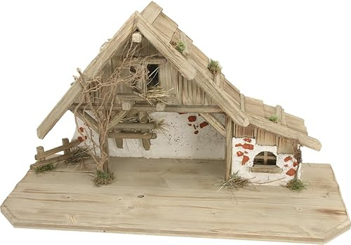 FADEDA Establo Brixen/altura: 39 cm/pintado a mano/detallado belén figuras - decoración de mesa de Navidad cuna accesorios