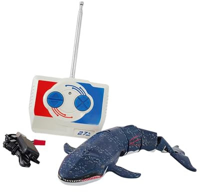 ＡＷＨＡＯ Whale Shark Toy with Remote Control, Swimming Pool Toy, Outdoor Practical Simulation Toy, Flexible And Durable Mechanical Whale Toy for, Blue