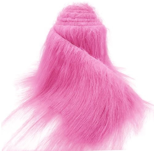 Tela de piel sintética cortada a medida, piel de la felpa de 45 x 170 cm, Tela peluda para manualidades, trajes de piel, disfraces de cosplay, costura, alfombras, decoración, Media yarda Rosa
