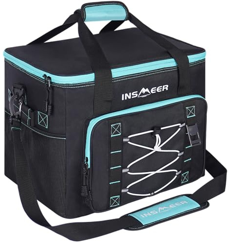 INSMEER Cooler Bag 40L, 60 Cans Large Cool Bags Insulated,Soft Cooler Leakproof/Portable/Collapsible/Foldable Cooler Bag, with Bottle Opener&Removable Shoulder Strap,Suitable for Beach Camping Picnic