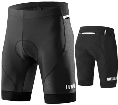 Aomiun Cycling Shorts Men, 4D Bike Shorts Padded UPF 50+ Sun Protection Breathable and Absorbent for Cycling