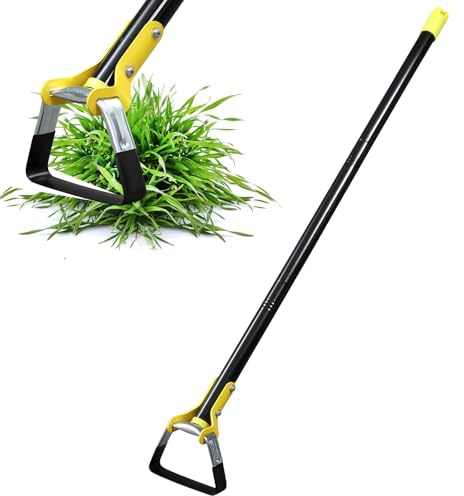 FLY HAWK Azada de jardín, 76-228cm azada de estribo, herramienta de jardín de acero inoxidable con mango robusto ajustable, azadas hula para escardar, aflojar la tierra, plantar verduras