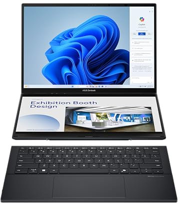 ASUS Zenbook Duo UX8406CA Laptop | 14 WUXGA 16:10 OLED Touch Display | Intel Core Ultra 9 285H | EVO Edition | 16GB RAM | 1TB SSD | Intel Arc | Win11 Home | QWERTZ | Inkwell Gray
