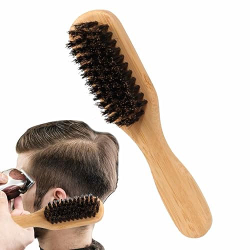 Brosse à barbe - Bristle de soignant de sanglier sans effort. GROPTION DE BARDE SAINE SOINT BRANGE WILD BRISTLE BLOOD NOUT WOOD BEARD | Brosse à barbe aux poils de sanglier pour coiffage