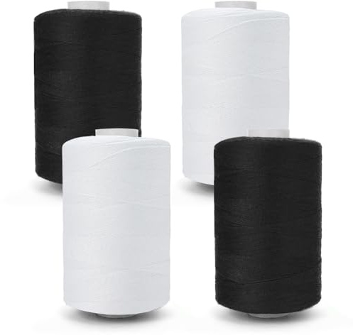 HMCEY 4 pezzi Filo da Cucito 1000 Yards,Filo per Macchina da Cucire,Sewing Thread,Fili da Ricamo A Mano per Tagliacuci Resistente,Fili Macramè per Cuoio Universale,Filato per Cucire Tende da Sole