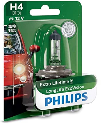 Philips Longlife Ecovision H4 Ampoule De Phare Avant, Durée De Vie Plus Longue, Blister De 1