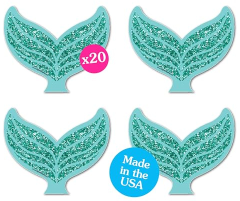 Big Dot of Happiness Let's Be Mermaids - Tail Decorations DIY Baby Shower or Birthday Party Essentials - Set of 20