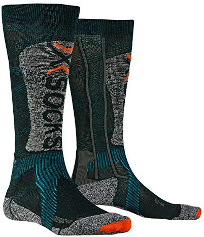X-SOCKS Ski Energizer Light 4.0 Invierno Calcetines De Esquí, Hombre, Petrol/Stone Grey Melange, 45/47
