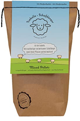 Mixed Pellets - 70% Schafwollpellets / 30% Mistpellets, natürlicher Dünger aus Schafwolle
