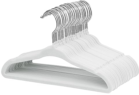 ManGotree Baby-Kleiderbügel aus Samt, Kleinkind-Kinderbügel mit Drehbarem Haken, Gekerbtes Schulter Design für Kinder und Kinderkleidung (30 Stück, Weiß)