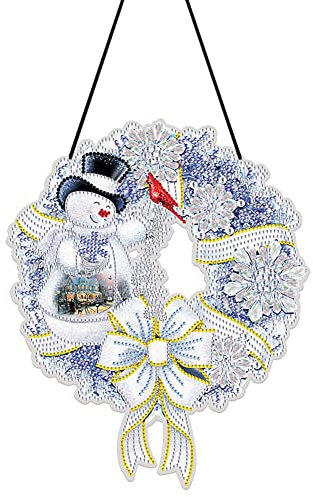 Starnearby Diamond Painting Ghirlanda Natale Fai da te Ghirlanda Natalizia Diamond Painting Pittura Diamante Ghirlanda da Appendere Corona Natalizia per Porta Decorazione Natalizia 25x25 cm