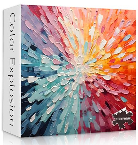Impossible Puzzles 1000 Piece, Colorful Hard Difficult Puzzle for Adults, Gradient Rainbow Challenging Jigsaw Art Painting
