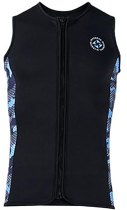 Baoblaze Men Wetsuit Top Wet Suit 3mm Diving Vest Front Zip Keep Warm Sleeveless Swimsuit 3mm Zipper Diving Vest for Swimming Kayaking, XXL