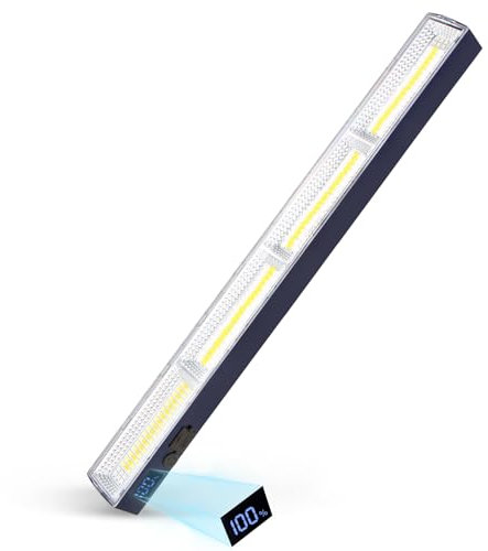 LETOUR Magnetic Lights Rechargeable 4000 Lumens 7200mAh 40CM Work Light Bar, Inspection Lamp 216 LED Bulbs Waterproof, Portable Lighting with Hook, for Camping, Car Repair, Garage, Workshop Tasks