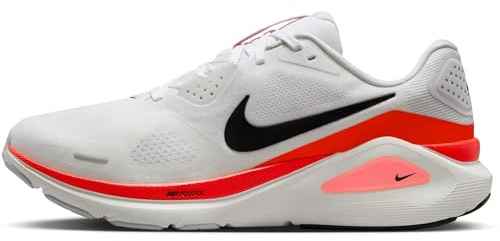 Nike Homme Structure 26 Chaussure de Course sur Route, White/Black/Bright Crimson/Pho, 42.5 EU
