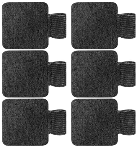 FIMWOLZ Lot de 6 attaches adhésives pour stylo, porte-stylo pour agenda, étui porte-crayon en PU avec élastique, accessoire stylet (noir)