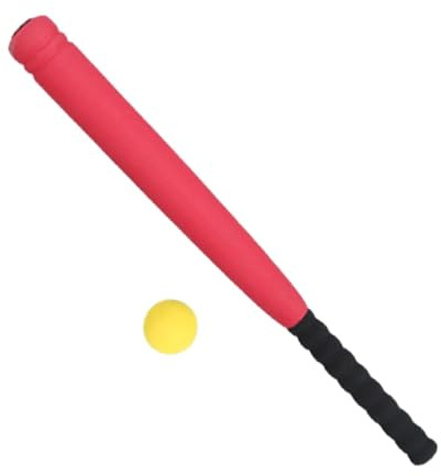 kesurpae Roligt sportbasebollträ och bollset övning engagerande familjebandsträning uppmuntrar aktiv livsstil för barn basebollträbollset för barn barnträning, Röd, 54 cm